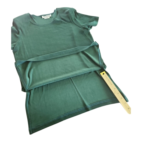 Vintage Softwear by Mark Singer Green Shoulder Pad Top Made in USA Size M - Picture 8 of 10